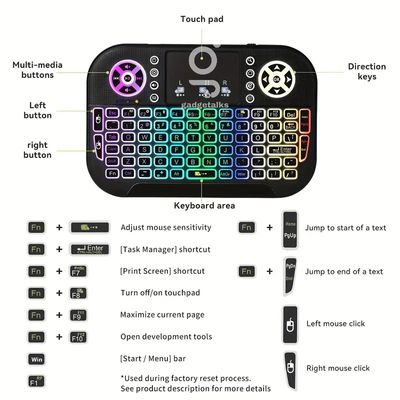 GearUP MK20 2.4GHz + Wireless Dual Mode RGB Backlit Rechargeable Mini Portable Keyboard With Touchpad_img_0