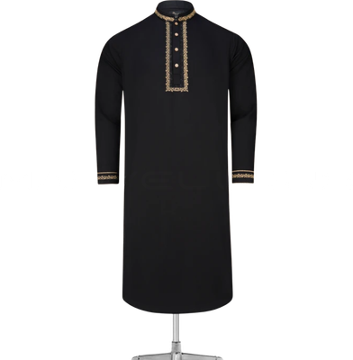 Black Stripe Panjabi Good Quality Fabrics_img_0
