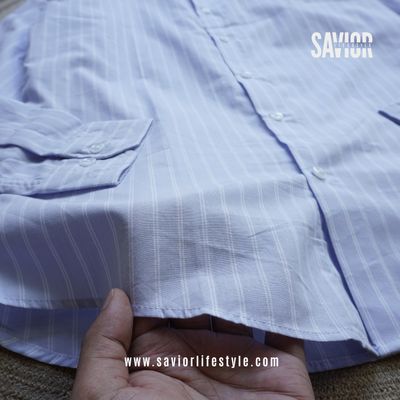Cloudy Blue Stripe - Old Money Full Sleeve Shirt_img_3
