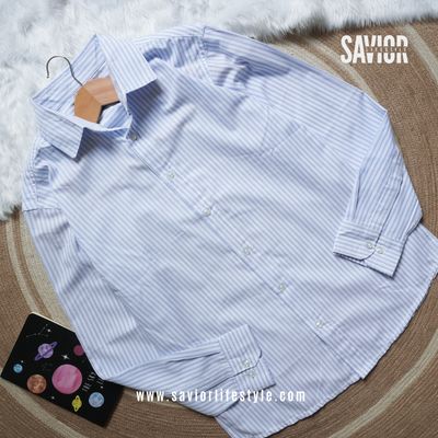 Sky Stripe - Old Money Full Sleeve Shirt_img_1