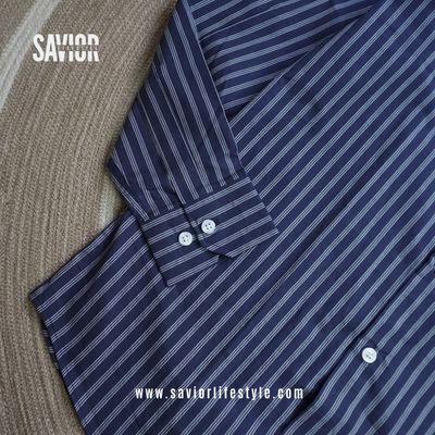 Moonlight Blue Stripe 2 - Old Money Full Sleeve Shirt_img_2