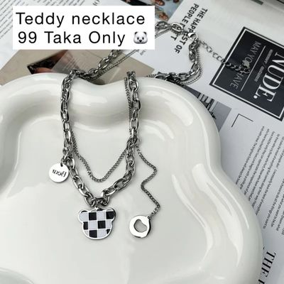 Teddy double layer silver necklace_img_0