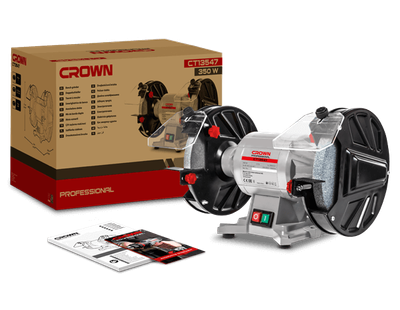 CROWN 8" Professional Bench Grinder, 350W, 200mm, 32mm; Model: CT13547_img_2
