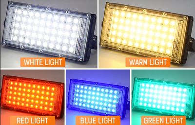 RGB LED Flood Light- Remote Controlled IP66 Waterproof Landscape & Outdoor Lighting (50W, AC220V) – Black Color_img_2