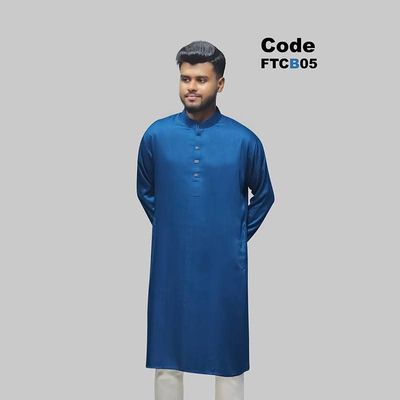প্রিমিয়াম চিনিগুড়া সলিড পাঞ্জাবি/ কালার > Petrol Blue