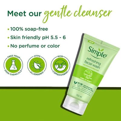 Simple Kind to Skin Refreshing Facial Wash 150ml_img_3