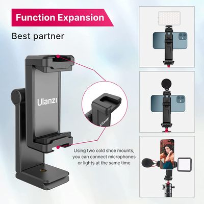 Ulanzi ST-22 360º Rotatable And Tiltable Mobile Holder Only With Double Cold Shoe Mount মোবাইল হোল্ডার ।_img_2