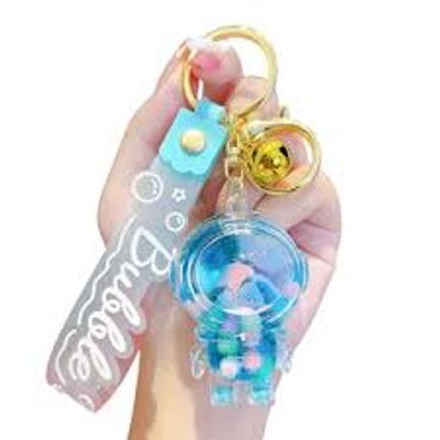Cute Bliss in Liquid Filled Acrylic Bagpack Keyring_img_1