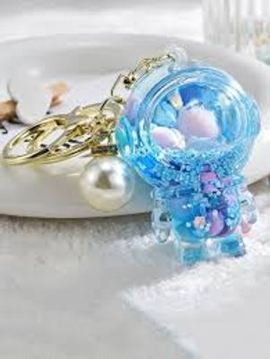 Cute Bliss in Liquid Filled Acrylic Bagpack Keyring_img_4