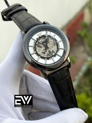 ARMANI AUTOMATIC BLACK BELT BLACK CASE WHITE DIAL_img_0
