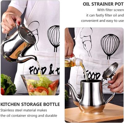 Stainless Steel Bacon Grease Container with Fine Mesh Strainer – Cooking Oil Keeper & Grease Storage Pot (24oz/32oz)_img_5