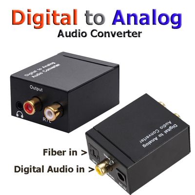 Digital to analog audio converter digital optical fiber to coaxial analog signal audio converter with headphone jack_img_1