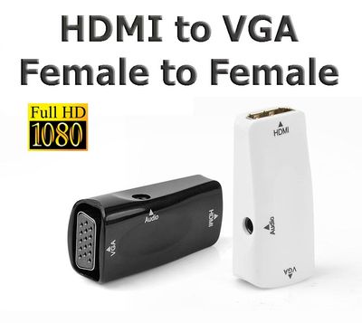HDMI to VGA Converter female to female HD to monitor TV with audio converter HDMI TO VGA adapter 1080p_img_1