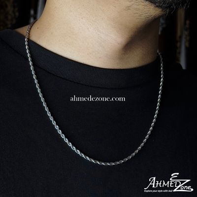 3mm Silver Twist Neck Chain Stainless Steel (GC-315)