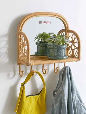 Rattan Wall Shelf With Mirror_img_1