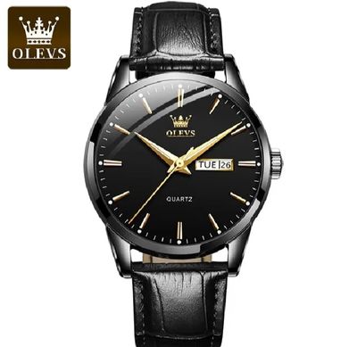 O'levs 6898 PU Leather Analoge Watch For Men_img_1