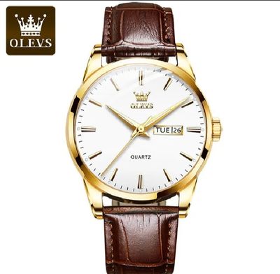 O'levs 6898 PU Leather Analoge Watch For Men_img_2