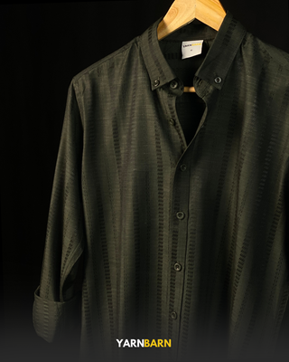 Midnight Olive patterned Buttoned Down Shirt_img_3