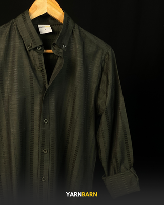 Midnight Olive patterned Buttoned Down Shirt_img_5