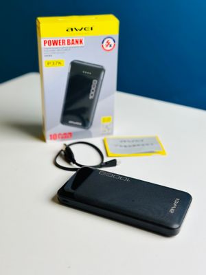 Awei P37K 10000mAh Fast Charging Power Bank- Black Color পাওয়ার ব্যাংক।_img_1