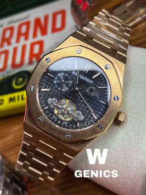 Audemars Piguet Royal Oak Tourbillion Black Dial Gold Chain Euro Grade_img_0