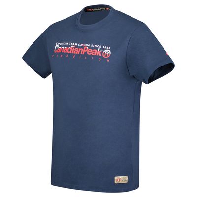 Canadian Peak JOPEAKEAK Homme - T-Shirt Col Rond avec Impressions et Drapeau Marine_img_1