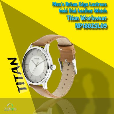 Titan Workwear NP1802SL09 Men’s Urban Edge Lustrous Gold Dial Leather Watch_img_0