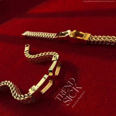CROSS BAR MENS BRACELET (Golden)_img_1