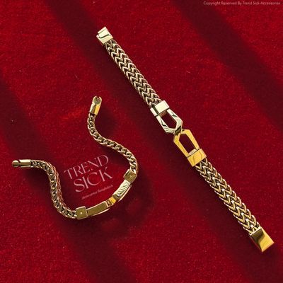 CROSS BAR MENS BRACELET (Golden)_img_3