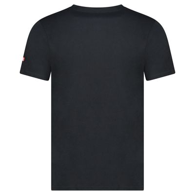 T-Shirt Col Rond avec Impressions et Drapeau NOIR_img_3