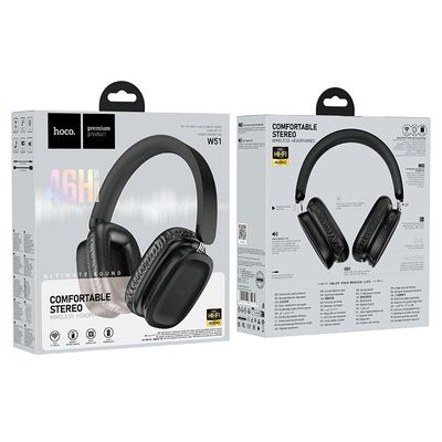 HOCO W51 Delightful Wireless Headphone With Mic- Black Color_img_1