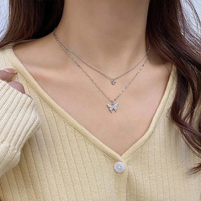 2 layer butterfly silver chain_img_2