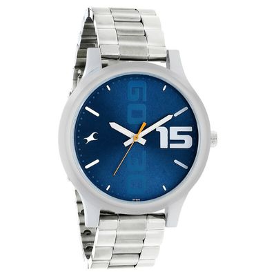 Fastrack NS38051SM05 Bold Quartz Analog Blue Dial Stainless Steel Strap Watch_img_0
