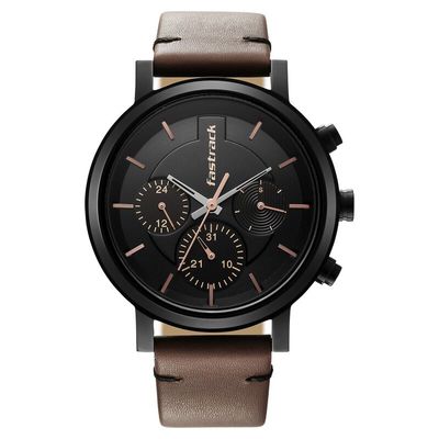 Fastrack 3287NL01 Tick Tock Black Dial Watch_img_0