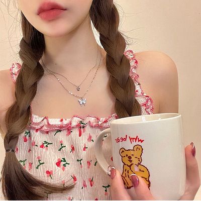 2 layer butterfly silver chain_img_1