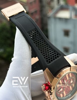 JACOB & CO MESSI EDITION RG CASE BLACK DIAL BLACK BELT_img_3