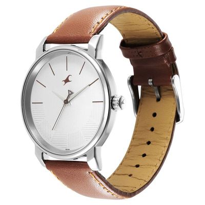 Fastrack NR3291SL02 Stunners Quartz Analog Silver Dial Leather Strap Watch_img_1
