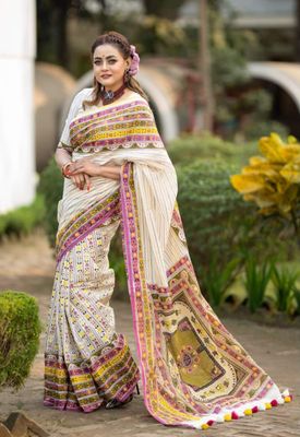 হাফ সিল্ক স্কিন প্রিন্ট শাড়ি_img_0