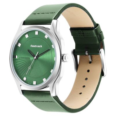 Fastrack NS3255SL02 Stunners Quartz Analog Green Dial Leather Strap Watch_img_1
