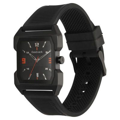 Fastrack NS1474NP01 Hitlist Quartz Analog with Date Black Dial PU Strap Watch_img_4