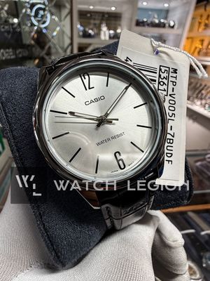 CASIO ENTICER SILVER DIAL LEATHER BELT MEN'S WATCH | MTP-V005L-7BUDF_img_1