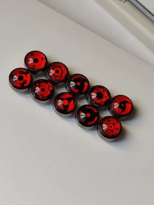 Naruto Sharingan Metal+ABS Round Keycaps - Set of 10 Keys_img_2