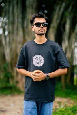 Black Dove Shoulder T-shirt For Men_img_0