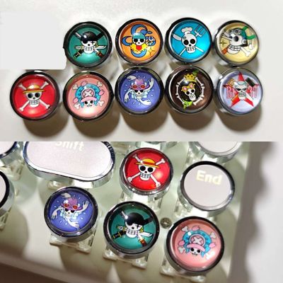 One Piece Themed Metal+ABS Round Keycaps - Set of 9 Keys_img_0