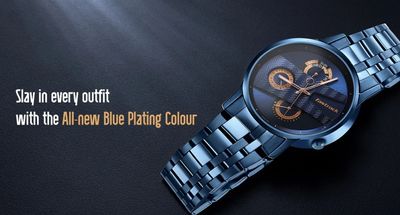 Fastrack NS3301QM02 Exuberant Quartz Multifunction Blue Dial Stainless Steel Strap Watch_img_1