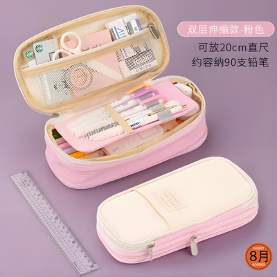 Kawaii Multi-Layer Pastel Pencil Case – Large Capacity Stationery Organizer_img_5
