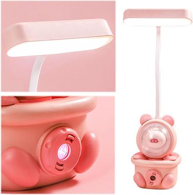 Bonito Lâmpada de Mesa Dobrável Portátil Lâmpada Led Lâmpada de Mesa Recarregável Usb Luz Cabeceira Leitura para Estudantes e Escritórios Domésticos Rosa_img_1