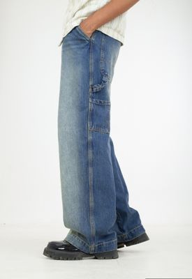Carpenter baggy fitted vintage blue denim pant_img_1