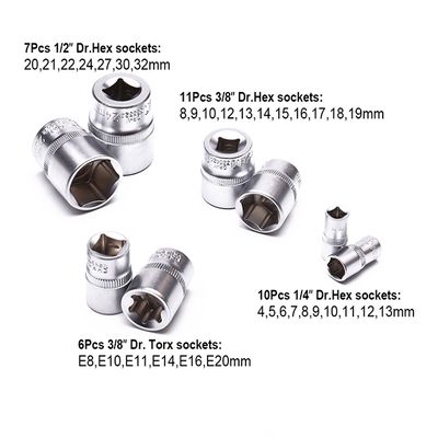 Harden 132Pcs 1/2, 3/8 & 1/4 inch Dr. Socket set Car Repairing Hand Tool Kit Auto Tool Sets 510822_img_2
