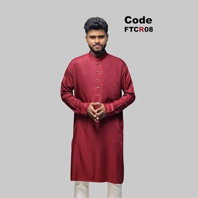 প্রিমিয়াম চিনিগুড়া সলিড পাঞ্জাবি/ কালার > Maroon Color_img_0